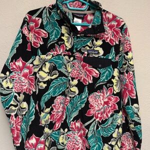 Patagonia Retro Floral Fleece Synchilla 1/4 snap T Pullover
